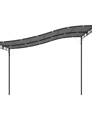 10' x 13' Outdoor Pergola Gazebo, Steel Patio Canopy with Weather-Resistant Fabric and Drainage Holes, Gray
