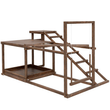Chicken Perch with Swing, Roosting Bars & 2 Ladders for 4–6 Hens, Wooden