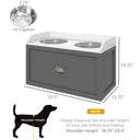 Pet Feeding Station Pet Dish Bowl Set with Storage, 2 Elevated Dog Bowls for Large Sized Dogs, Gray