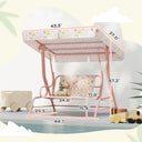 Kids Patio Swing Chair with Adjustable Canopy, Safety Belt for Patio, Garden, Poolside, Balcony, Pink