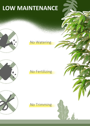 4.5FT Artificial Bamboo Tree, Decorative Faux Plant in Nursery Pot for Indoor or   Decor