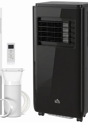 10,000 BTU Moible Air Conditioner 440 Sq. Ft., Dehumidifier Fan Auto Sleep with 24H Timer On/Off, Window Kit, Black
