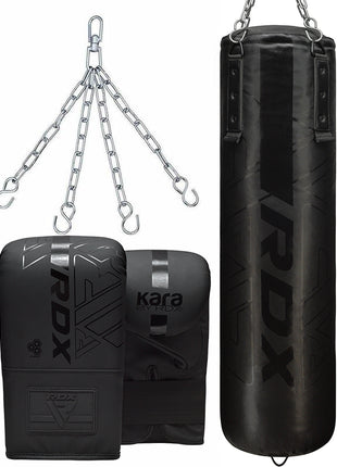 RDX F6 KARA 4ft / 5ft 3-in-1 Punch Bag & Bag Gloves Set