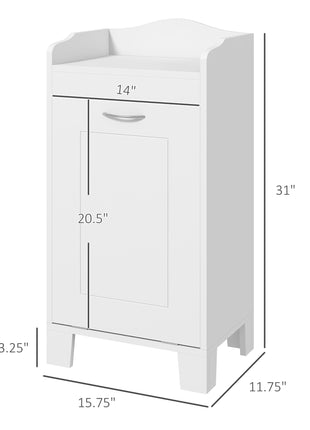 31" Tilt Out Laundry Hamper, Free Standing Home Organizer Hamper, Bathroom Storage Cabinet, White