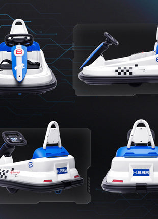 Bumper Car for Kids, 360° Rotation 6V Electric Ride On Bumper, White