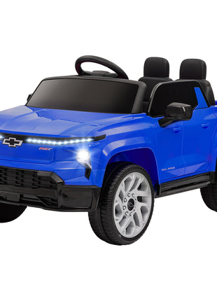 12V Chevrolet Silverado EV RST Licensed Kids Electric Car with Parent Remote Control, Spring Suspension, Blue