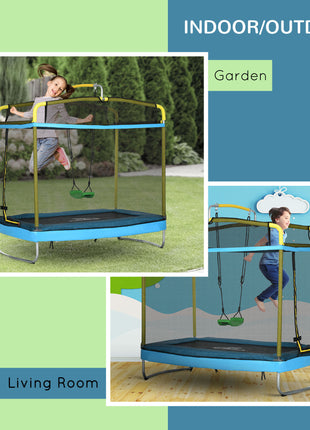 3-in-1 Trampoline for Kids, 6.9' Kids Trampoline with Net, Light Blue