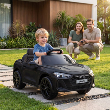 Audi A5L Licensed Electric Ride on Car for Kids 3-6 with Remote Control Dual Motors 4-Wheel Suspension Music, Black