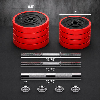 Adjustable Dumbbell Set, 44lbs Convertible to Barbell Weight Set for Home Gym Women and Men Weight Lifting Training