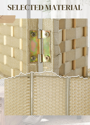 Folding Room Divider Screen 8 Panel 5.6 ' Tall Privacy Screen Freestanding Room Partition for Home Office, Beige