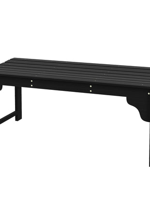 Slatted Wooden Garden Bench, Curved Seat Front Porch Bench, Black