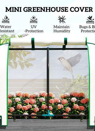 Raised Garden Bed with PE Greenhouse Cover Outdoor Planter Box for Herbs and Vegetables, 35 x 22 x 47 inch, Dark Gray