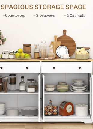 Modern Sideboard, Buffet Cabinet with Storage Drawers, Adjustable Shelves for Living Room, Dining Room, Entryway, White