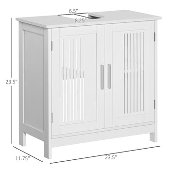 Bathroom Under Sink Cabinet Vanity Unit with Adjustable Shelf Space Saver, White
