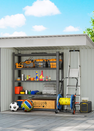 7' x 4' Metal Garden Shed, Backyard Tool Storage Shed with Dual Locking Doors, 2 Air Vents and Steel Frame, Light Gray