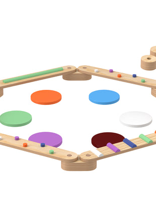Kids Balance Beam, Wooden Balance Board with Stepping Stone for 3-8 Years
