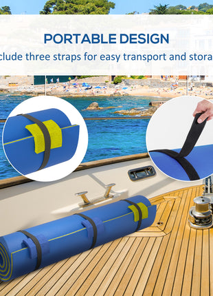 9' x 6' Lily Pad Water Mat for 2 Adults, Floating Water Pad for Lake, Pool, Ocean, Beach, and Boating, Blue