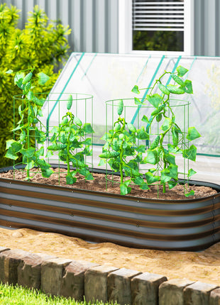 4.9' x 2' x 1' Galvanized Raised Garden Bed Kit, Metal Planter Box with Safety Edging, Dark Gray