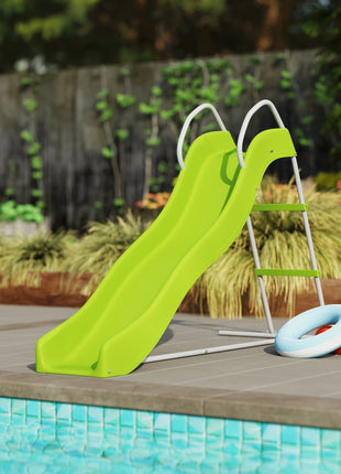 5.7FT Outdoor Slide for Kids Ages 3-8, Climbing Step Ladder, Playground Equipment for Backyard, Garden, Green