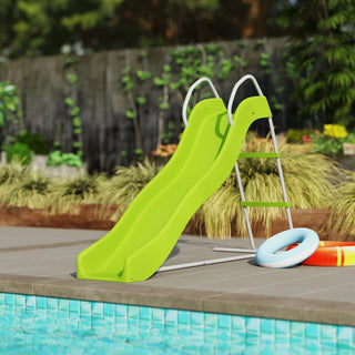 5.7FT Outdoor Slide for Kids Ages 3-8, Climbing Step Ladder, Playground Equipment for Backyard, Garden, Green