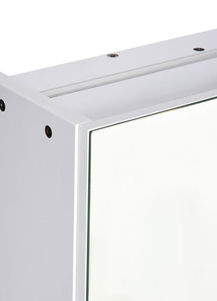 LED Medicine Cabinet, Wall-Mounted Bathroom Vanity Mirror Organizer with Dimmer Touch Switch, USB Charged, White