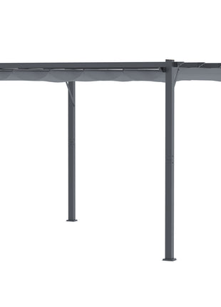 10' x 10' Outdoor Retractable Pergola Canopy, Aluminum Patio Pergola, Backyard Shade Shelter for Garden & Parties, Gray