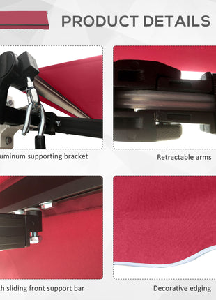 Patio Awning Canopy Retractable Deck Door Outdoor Sun Shade Shelter