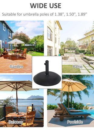 20" 55 lbs Round Cement Umbrella Base Stand Market Parasol Holder with Tightening Knob & Easy Setup, for Φ1.3", Φ1.5", Φ1.9" Pole, for Lawn, Deck, Backyard, Garden, Black