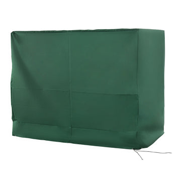 600D Oxford 3-Seater Patio Swing Cover Outdoor Swing Chair Cover Rain Protection Waterproof Anti-UV, Dark Green