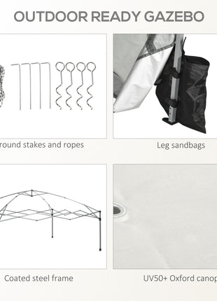 10' x 10' Pop Up Canopy Tent with Netting, Instant Sun Shelter, Tents for Parties, Height Adjustable, with Wheeled Carry Bag and 4 Sand Bags for Outdoor, Garden, Patio, Gray
