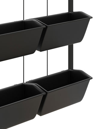 3-Tier Hanging Planter with 6 Pots for Indoor and Outdoor Use, Wall Planter, Self Draining & Wall Mounted, Black