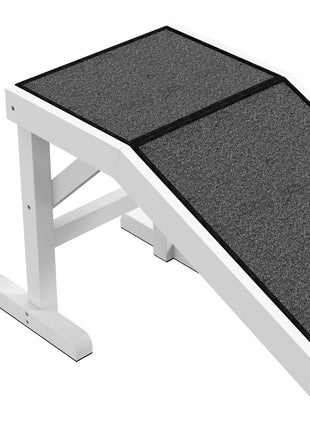 60" Pet Ramp for Dogs & Cats with Non-Slip Carpet, White