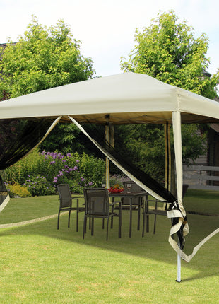210D Oxford 10' x 10' Pop Up Canopy Tent with Netting, Instant Screen Room House, Tents for Parties, Height Adjustable, with Carry Bag, for Outdoor, Garden, Patio