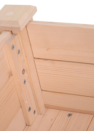 34'' Raised Garden Bed, Elevated Wooden Planter Box DIY Paint with Holes for Vegetables, Herb and Flowers Backyard Use