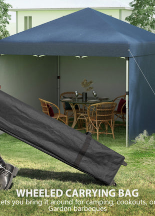 10' x 10' Pop Up Canopy with Sidewalls, Weight Bags and Carry Bag, Height Adjustable Tent for Parties, Navy