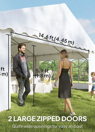 20' x 40' Party Tent, Outdoor Canopy Tent with Removable Sidewalls, 12 Windows for Parties, Wedding, Events, BBQ, White