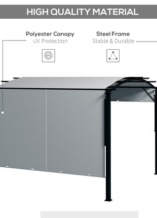 11' x 11' Outdoor Retractable Pergola with Canopy for Backyard, Gray