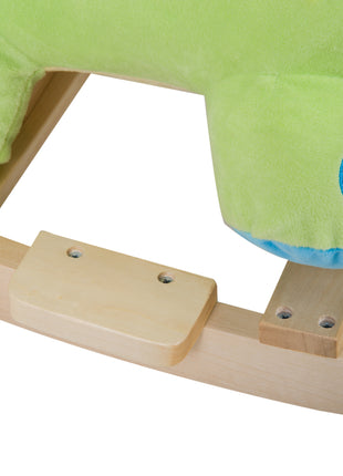 Kids Plush Ride-On Rocking Horse Toy Dinosaur Ride on Rocker Green with Realistic Sounds
