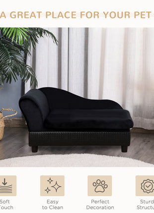 Pet Sofa Bed Couch with Storage, Pet Sofa for Cats and Small Dogs, Black
