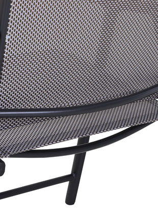Set of 2 Outdoor Folding Chairs, Stackable Patio Dining Chairs with Armrests, Metal Frame, Gray