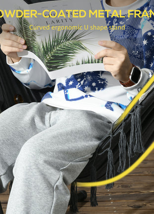 U Shape Stand Hammock Chair, Headrest Include Hammock Swing, Dark Gray