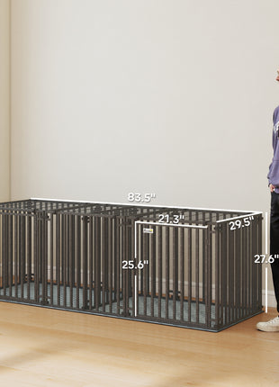 83"L Heavy Duty Dog Crate, Extra Large Dog Kennel with Divider and Mat for Large Breeds, Modular Puppy Playpen