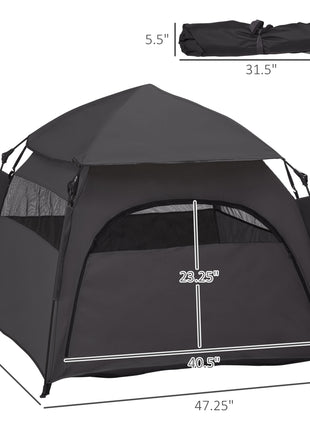 Pop Up Dog Tent for Extra Large and Large Dogs with Carry Bag, for Beach, Backyard, Home, Dark Gray