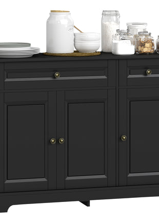Sideboard Buffet Cabinet, Modern Accent Cabinet with 2 Drawers and Adjustable Shelves, Entryway Cabinet, Black