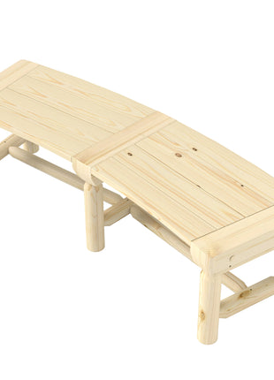 Wooden Garden Bench, Semicircular Round Outdoor Tree Bench, Wrap Around Park Bench for Yard, Patio, Deck, Lawn, Natural