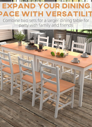 Dining Table Set for 4, 5 Piece Modern Kitchen Table and Chairs, Solid Wood Dining Room Set for Small Spaces, Breakfast Nook, White