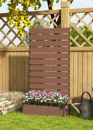 Trellis Planter for Climbing Plants, Raised Garden Bed with Trellis, Planter Box for Outdoor Garden, Light Brown