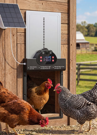 2K HD AI Camera Automatic Chicken Coop Door with APP Remote Control, WiFi Solar Powered with 5200 mAh Large Battery