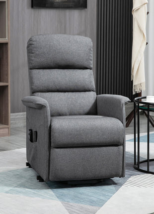 Power Lift Chair with Vibration Massage, Fabric Upholstered Recliner Chair for Elderly with Remote Control, Side Pockets, Grey