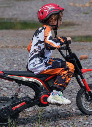 Kids Electric Dirt Bike, 24V 350W, 12-inch, Up to 15 MPH, Red